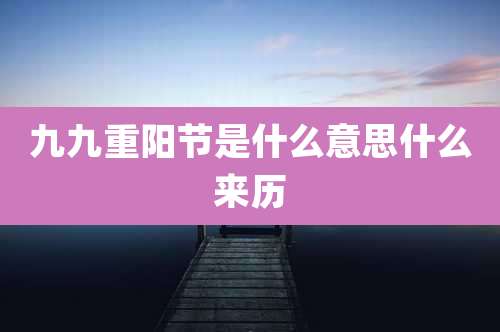 九九重阳节是什么意思什么来历