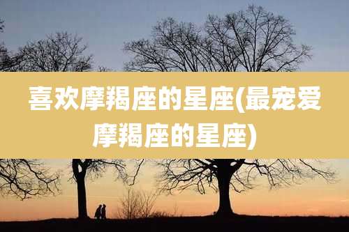 喜欢摩羯座的星座(最宠爱摩羯座的星座)