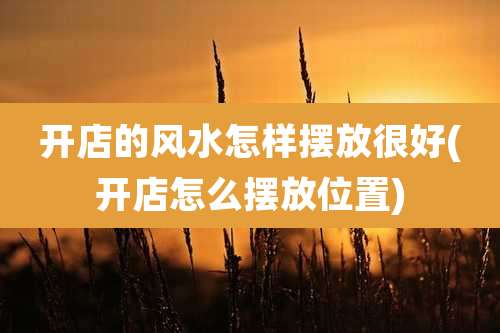 开店的风水怎样摆放很好(开店怎么摆放位置)