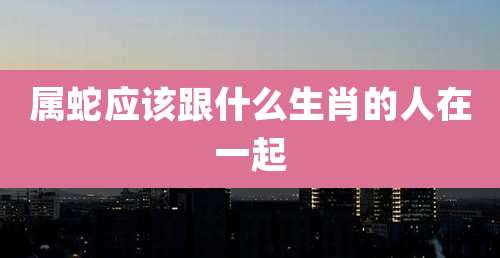 属蛇应该跟什么生肖的人在一起