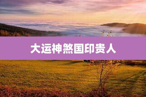 大运神煞国印贵人