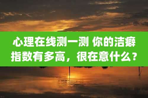 心理在线测一测 你的洁癖指数有多高，很在意什么？