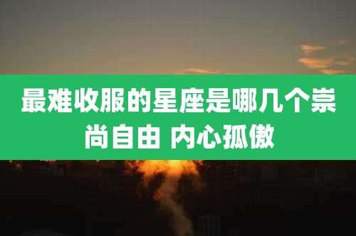 最难收服的星座是哪几个崇尚自由 内心孤傲