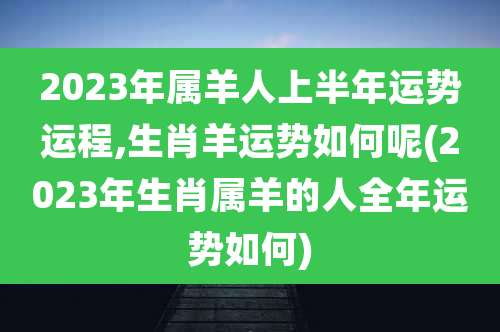 2023年属羊人上半年运势运程,生肖羊运势如何呢(2023年生肖属羊的人全年运势如何)