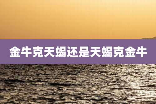 金牛克天蝎还是天蝎克金牛