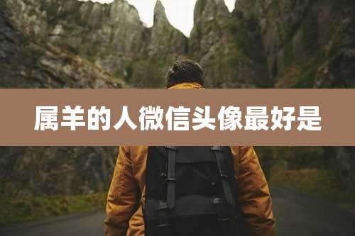 属羊的人微信头像最好是