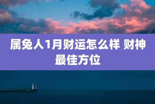 属兔人1月财运怎么样 财神最佳方位