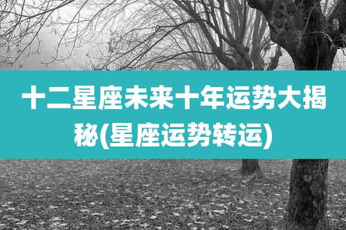 十二星座未来十年运势大揭秘(星座运势转运)
