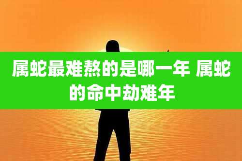 属蛇最难熬的是哪一年 属蛇的命中劫难年