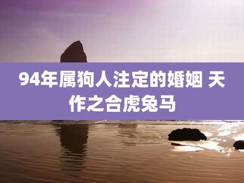 94年属狗人注定的婚姻 天作之合虎兔马