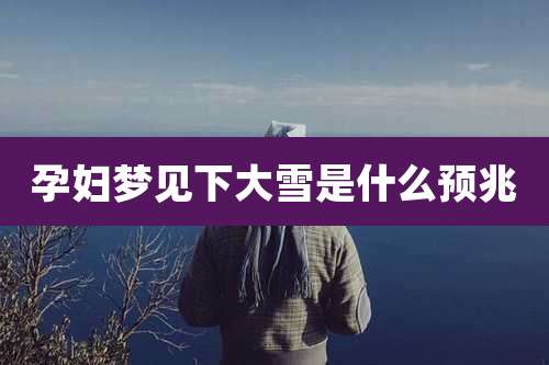 孕妇梦见下大雪是什么预兆