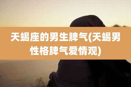 天蝎座的男生脾气(天蝎男性格脾气爱情观)