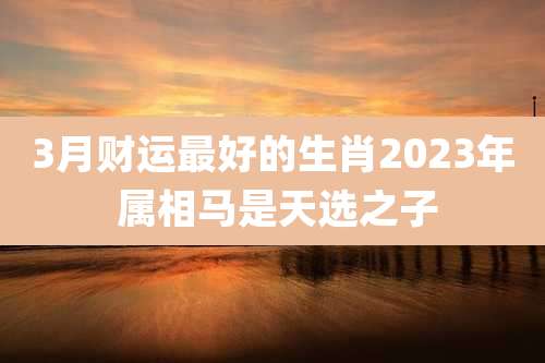 3月财运最好的生肖2023年 属相马是天选之子