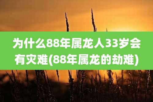 为什么88年属龙人33岁会有灾难(88年属龙的劫难)