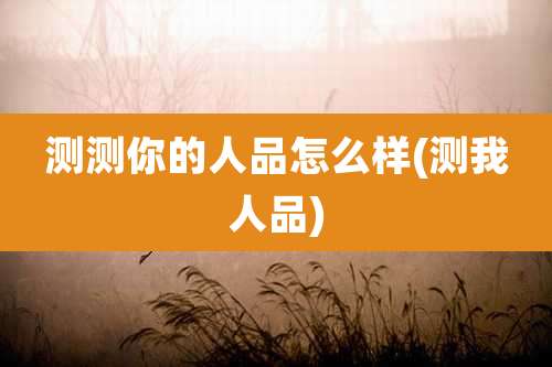测测你的人品怎么样(测我人品)