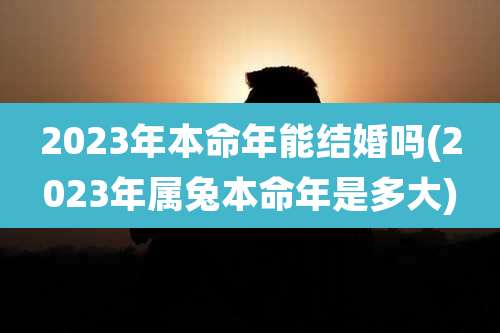 2023年本命年能结婚吗(2023年属兔本命年是多大)