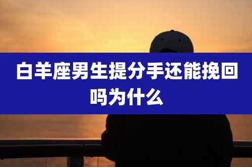 白羊座男生提分手还能挽回吗为什么