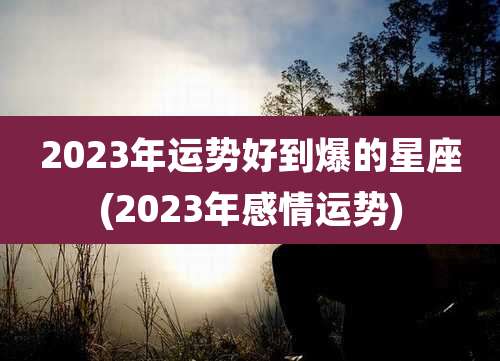 2023年运势好到爆的星座(2023年感情运势)