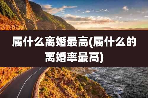 属什么离婚最高(属什么的离婚率最高)