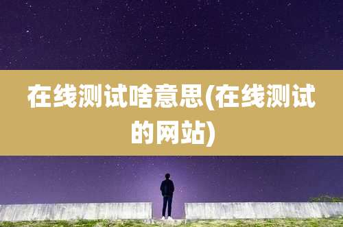 在线测试啥意思(在线测试的网站)
