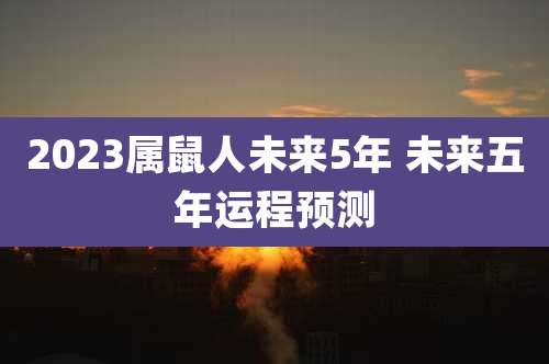 2023属鼠人未来5年 未来五年运程预测