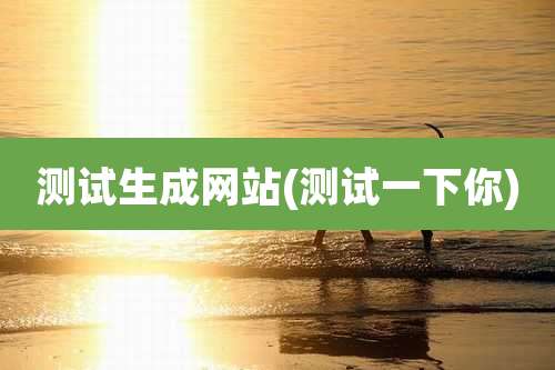 测试生成网站(测试一下你)