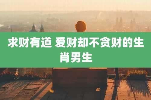 求财有道 爱财却不贪财的生肖男生