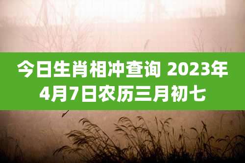 今日生肖相冲查询 2023年4月7日农历三月初七