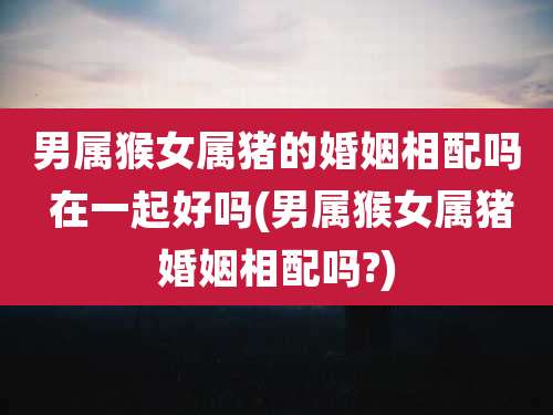 男属猴女属猪的婚姻相配吗 在一起好吗(男属猴女属猪婚姻相配吗?)