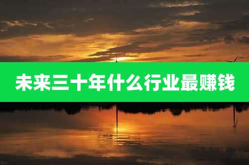 未来三十年什么行业最赚钱