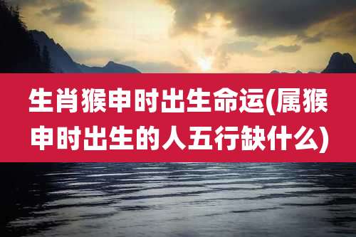 生肖猴申时出生命运(属猴申时出生的人五行缺什么)