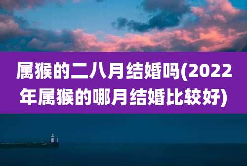 属猴的二八月结婚吗(2022年属猴的哪月结婚比较好)