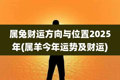 属兔财运方向与位置2025年(属羊今年运势及财运)