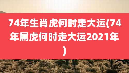 74年生肖虎何时走大运(74年属虎何时走大运2021年)