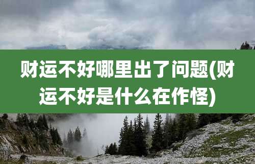 财运不好哪里出了问题(财运不好是什么在作怪)