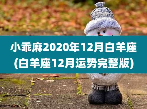 小乖麻2020年12月白羊座(白羊座12月运势完整版)