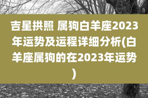 吉星拱照 属狗白羊座2023年运势及运程详细分析(白羊座属狗的在2023年运势)