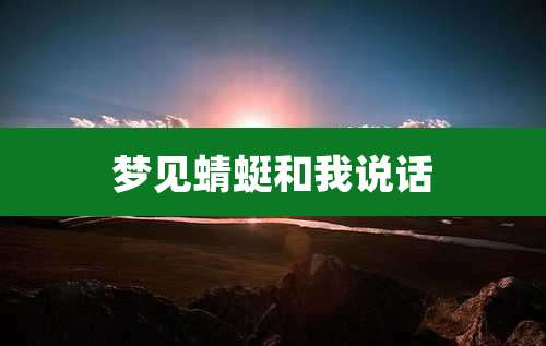 梦见蜻蜓和我说话