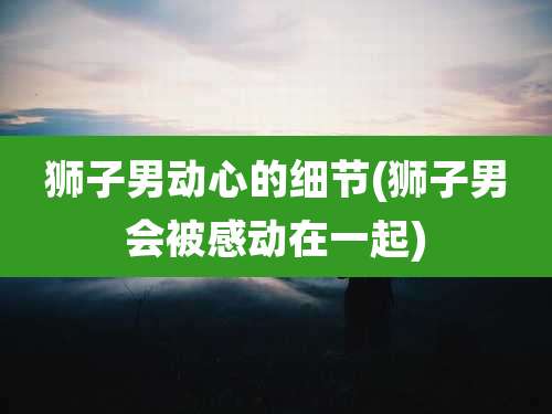 狮子男动心的细节(狮子男会被感动在一起)