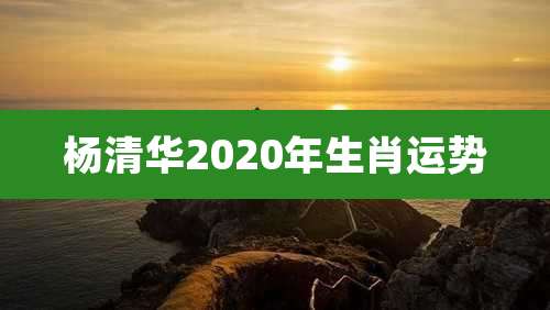 杨清华2020年生肖运势