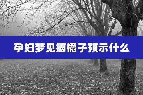 孕妇梦见摘橘子预示什么