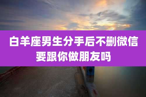 白羊座男生分手后不删微信要跟你做朋友吗