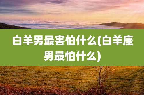 白羊男最害怕什么(白羊座男最怕什么)