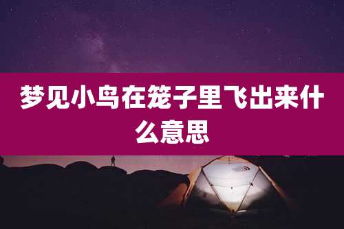 梦见小鸟在笼子里飞出来什么意思
