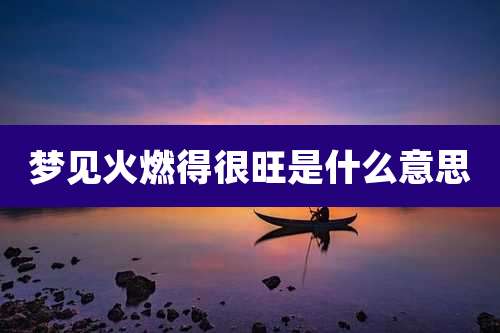 梦见火燃得很旺是什么意思