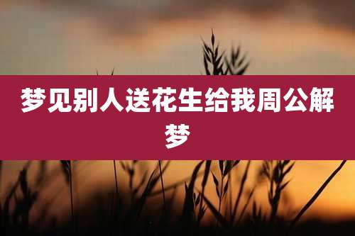 梦见别人送花生给我周公解梦