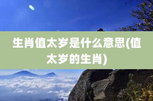 生肖值太岁是什么意思(值太岁的生肖)