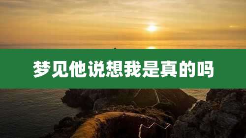 梦见他说想我是真的吗