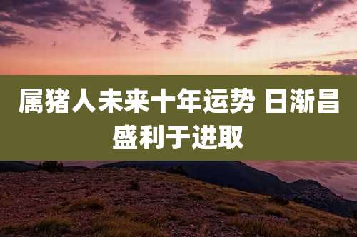 属猪人未来十年运势 日渐昌盛利于进取