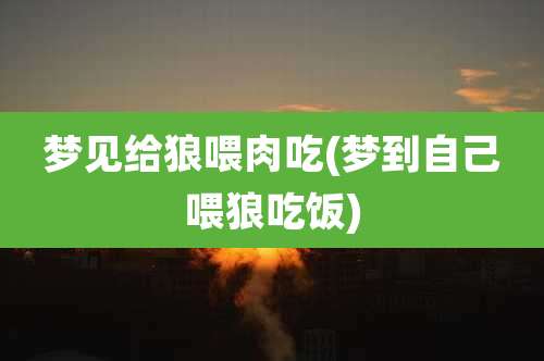梦见给狼喂肉吃(梦到自己喂狼吃饭)